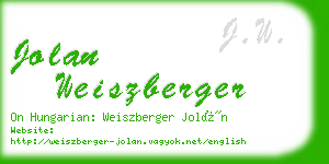 jolan weiszberger business card